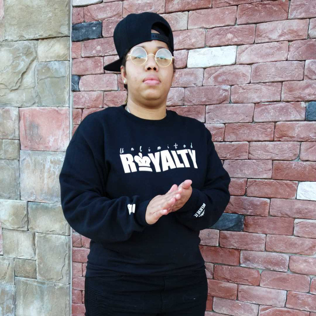 URA Text Logo Crewneck Black - Unlimited Royalty Apparel