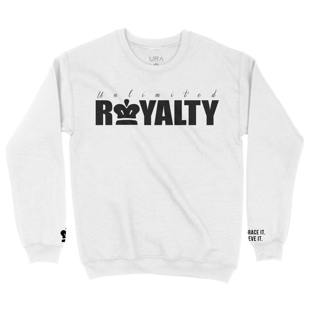 URA Text Logo Crewneck White - Unlimited Royalty Apparel