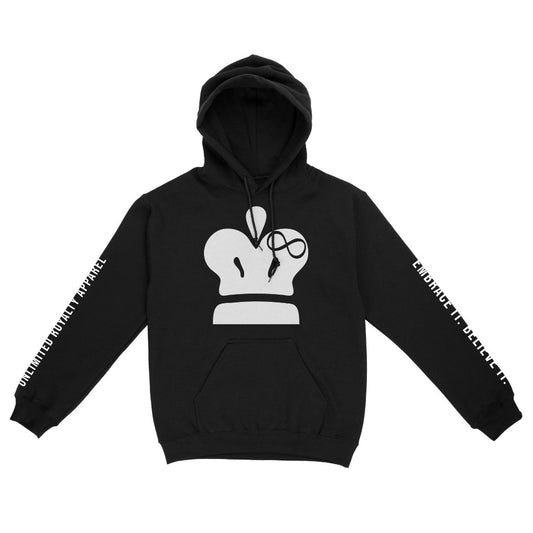 Black White Crown Hoodie- Unlimited Royalty Apparel