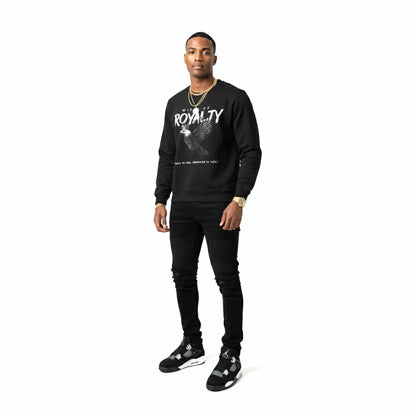 Wings of Royalty Heavyweight Crewneck- Black
