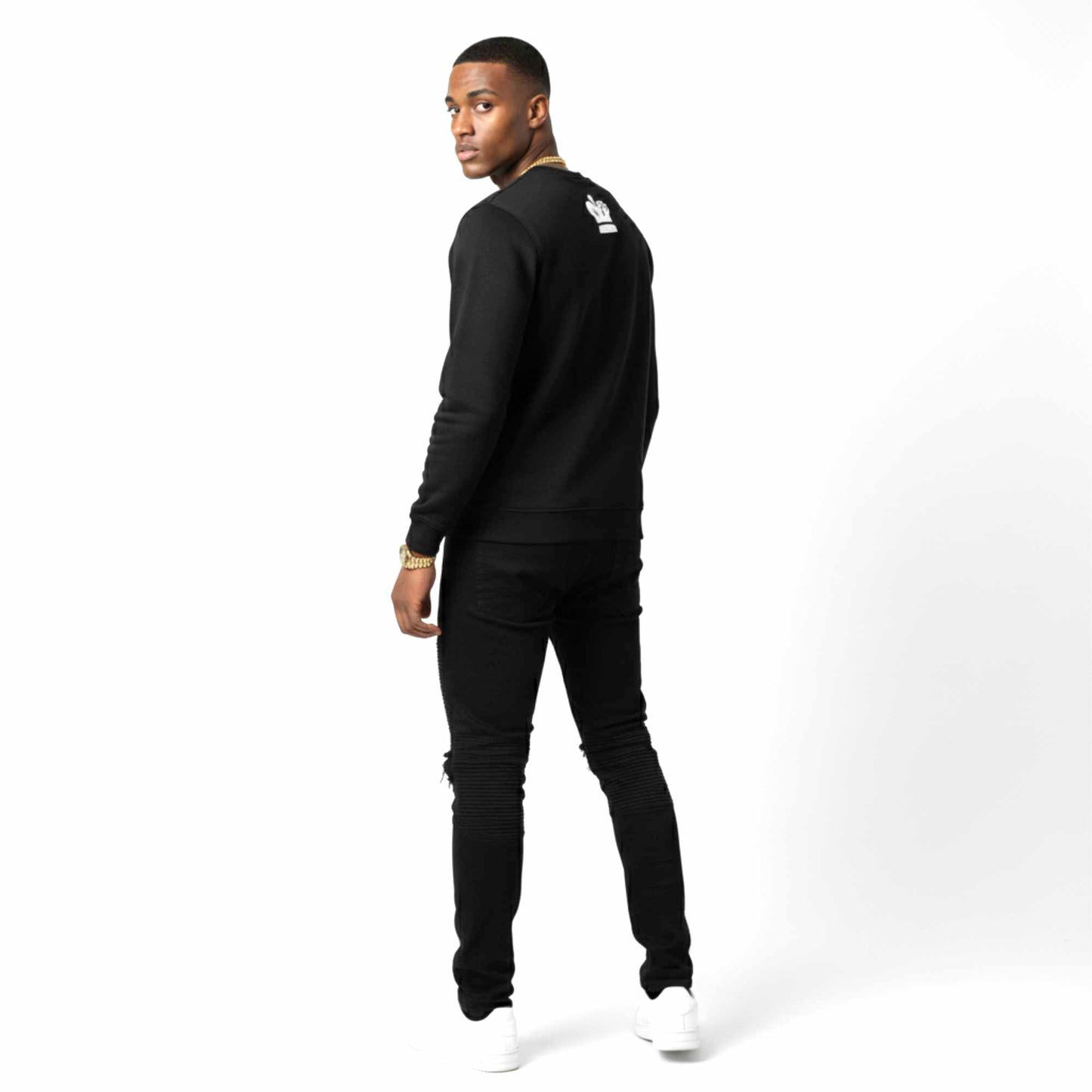 Wings of Royalty Heavyweight Crewneck- Black