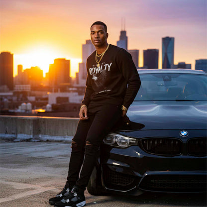 Wings of Royalty Heavyweight Crewneck- Black