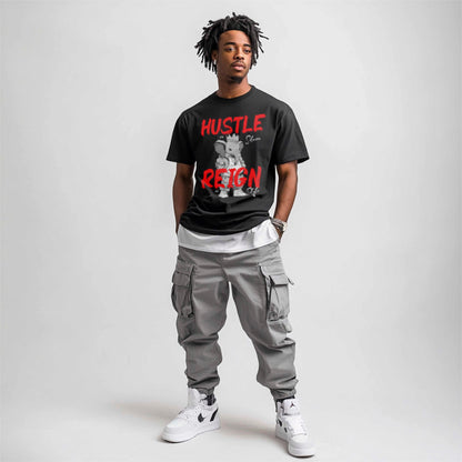 Hustle Reign Premium Streetwear Tee - Black - Unlimited Royalty Apparel