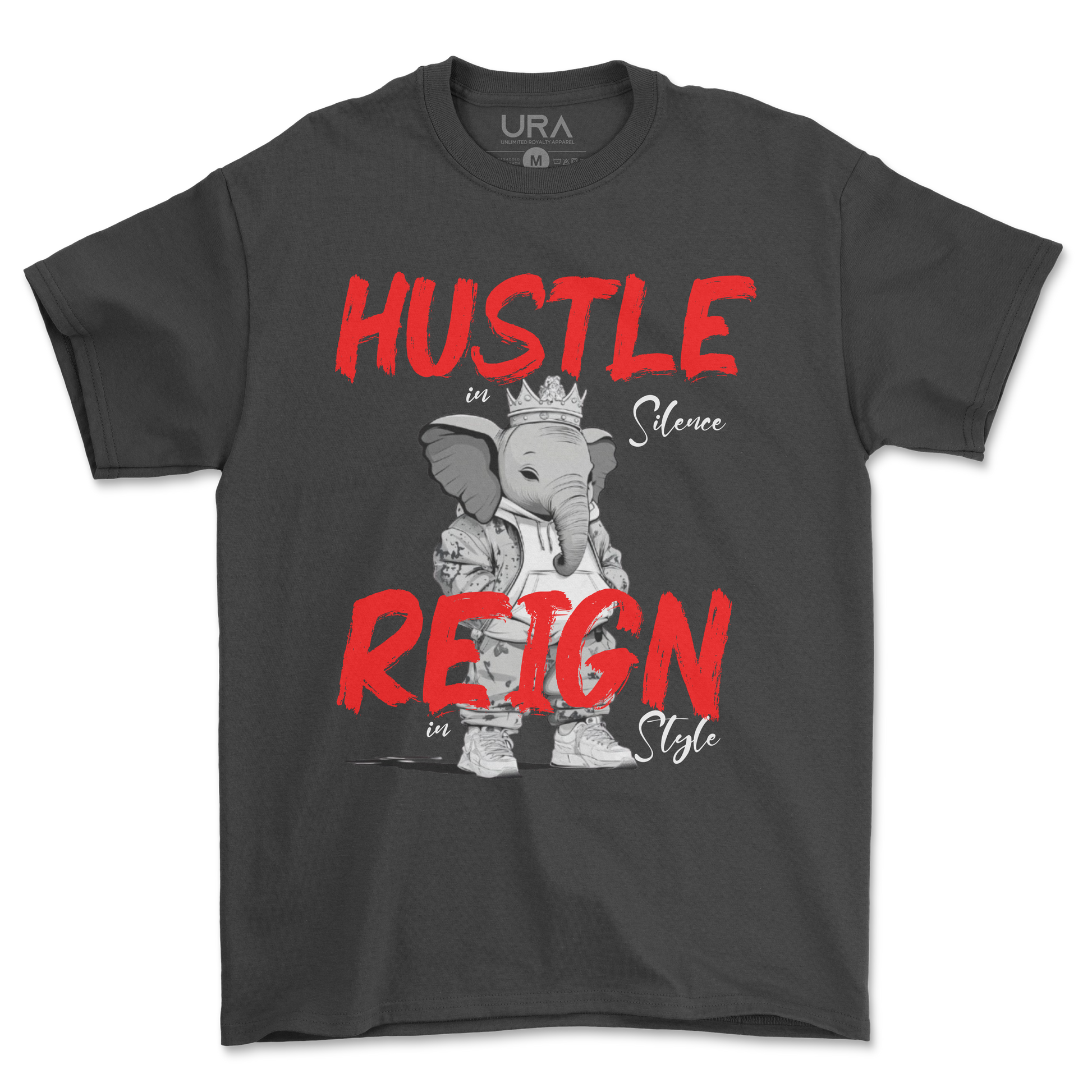 Hustle Reign Premium Streetwear Tee - Black - Unlimited Royalty Apparel