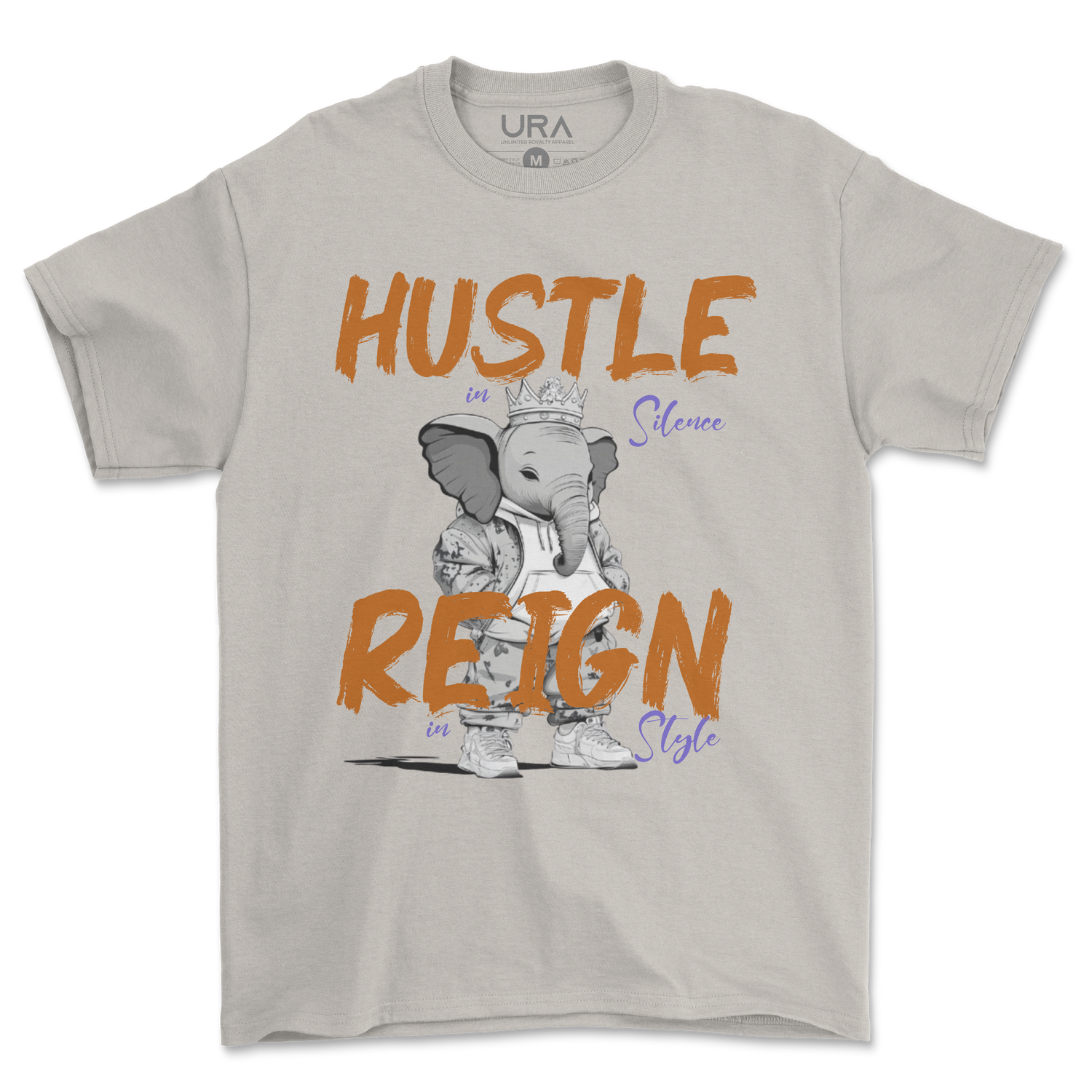 Hustle Reign Premium Streetwear Tee - Cream - Unlimited Royalty Apparel