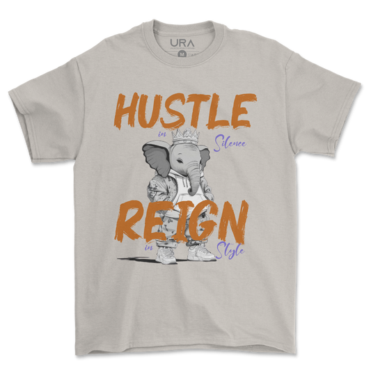 Hustle Reign Premium Streetwear Tee - Cream - Unlimited Royalty Apparel