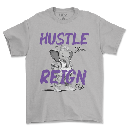 Hustle Reign Premium Streetwear Tee - Grey - Unlimited Royalty Apparel