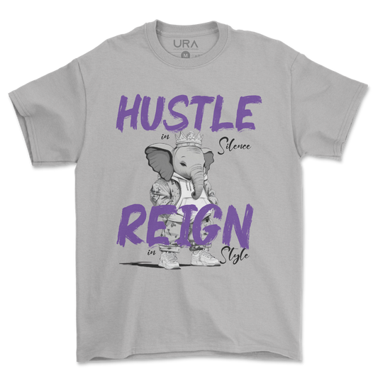 Hustle Reign Premium Streetwear Tee - Grey - Unlimited Royalty Apparel