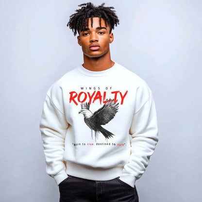 Wings of Royalty Heavyweight Crewneck- White - Unlimited Royalty Apparel