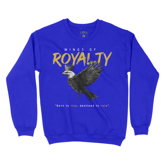Wings of Royalty Heavyweight Crewneck- Royal Blue - Unlimited Royalty Apparel