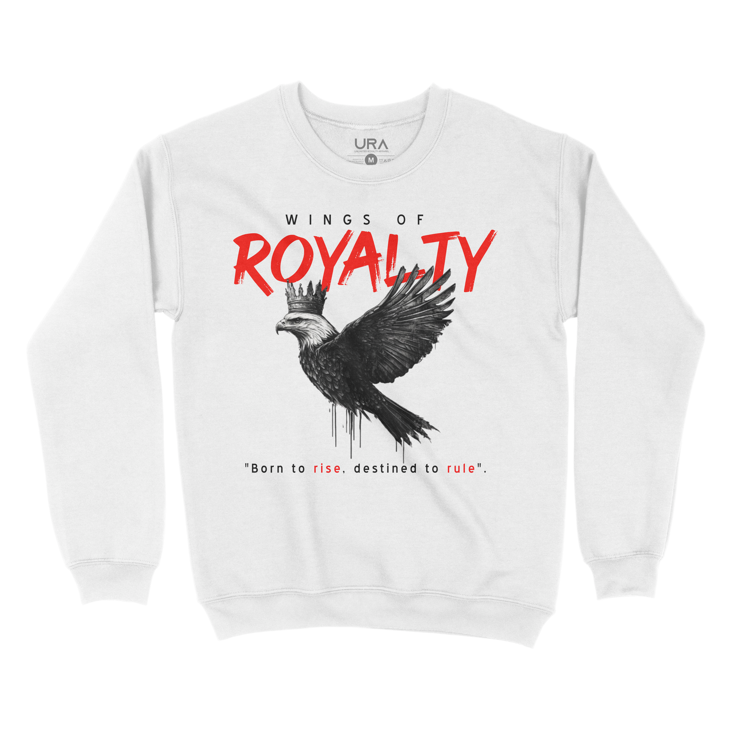 Wings of Royalty Heavyweight Crewneck- White - Unlimited Royalty Apparel