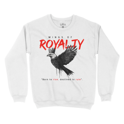 Wings of Royalty Heavyweight Crewneck- White - Unlimited Royalty Apparel