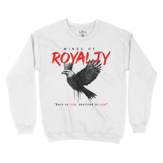 Wings of Royalty Heavyweight Crewneck- White - Unlimited Royalty Apparel