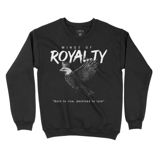 Wings of Royalty Heavyweight Crewneck- Black - Unlimited Royalty Apparel