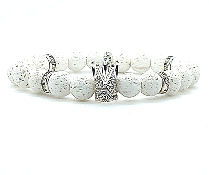 Crown Me Lava Eminence - Silver Crown Bracelet - Unlimited Royalty Apparel