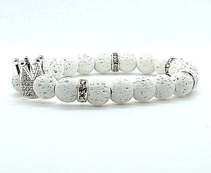 Crown Me Lava Eminence - Silver Crown Bracelet - Unlimited Royalty Apparel