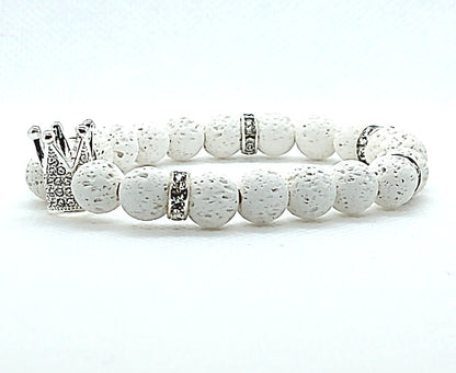 Crown Me Lava Eminence - Silver Crown Bracelet - Unlimited Royalty Apparel