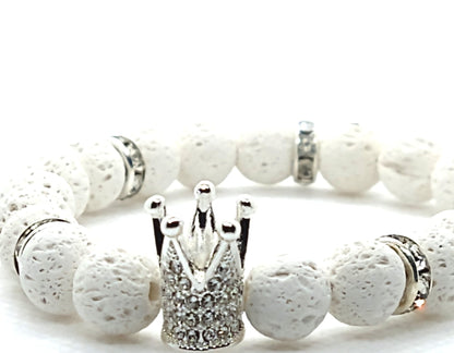 Crown Me Lava Eminence - Silver Crown Bracelet - Unlimited Royalty Apparel