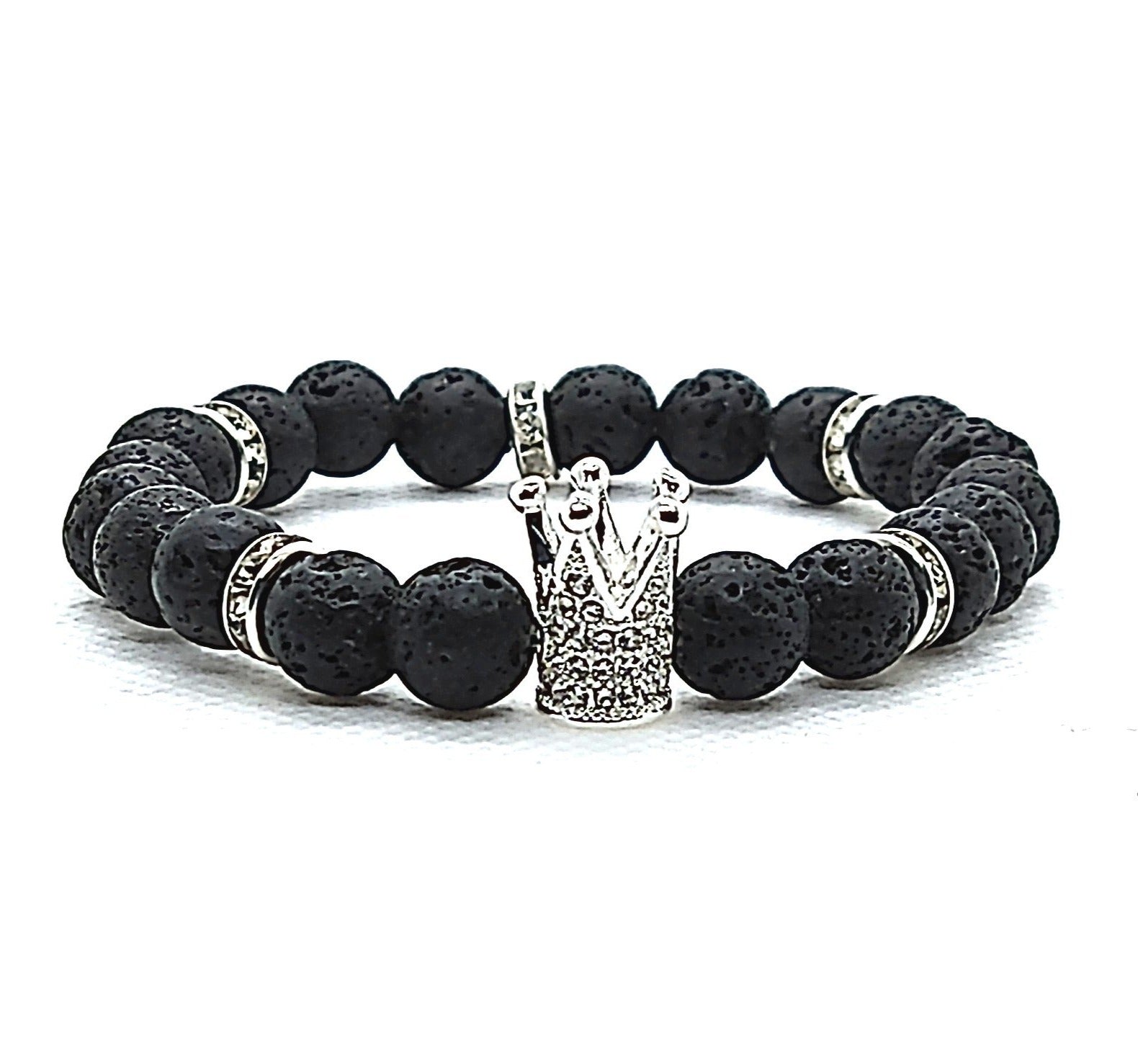 Crown Me Lava Eminence - Silver Crown Bracelet - Unlimited Royalty Apparel