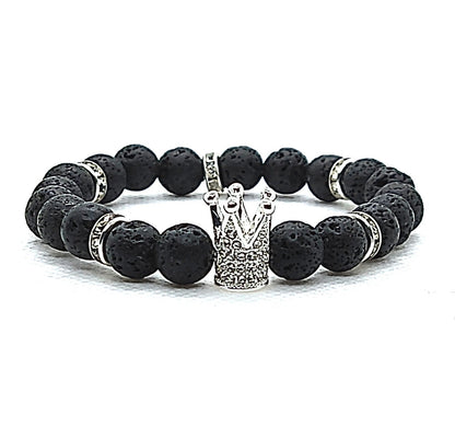 Crown Me Lava Eminence - Silver Crown Bracelet - Unlimited Royalty Apparel