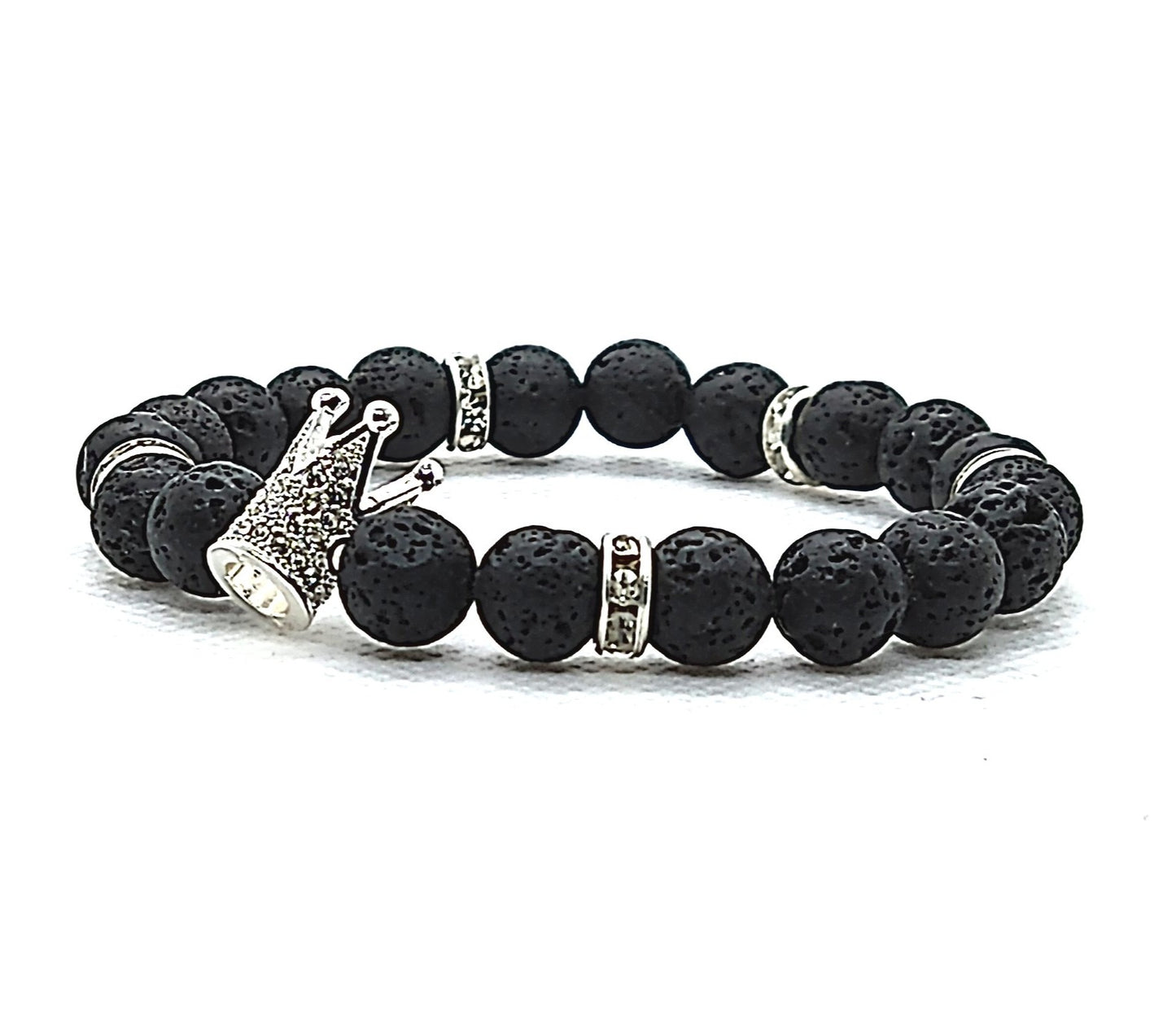 Crown Me Lava Eminence - Silver Crown Bracelet - Unlimited Royalty Apparel