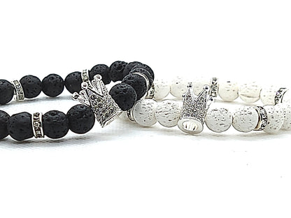 Crown Me Lava Eminence - Silver Crown Bracelet - Unlimited Royalty Apparel