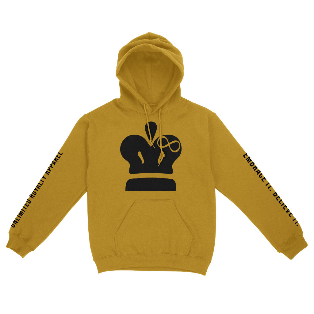 Gold Yellow Black Crown Hoodie - Unlimited Royalty Apparel
