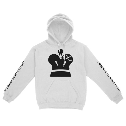 White Black Crown Hoodie - Unlimited Royalty Apparel